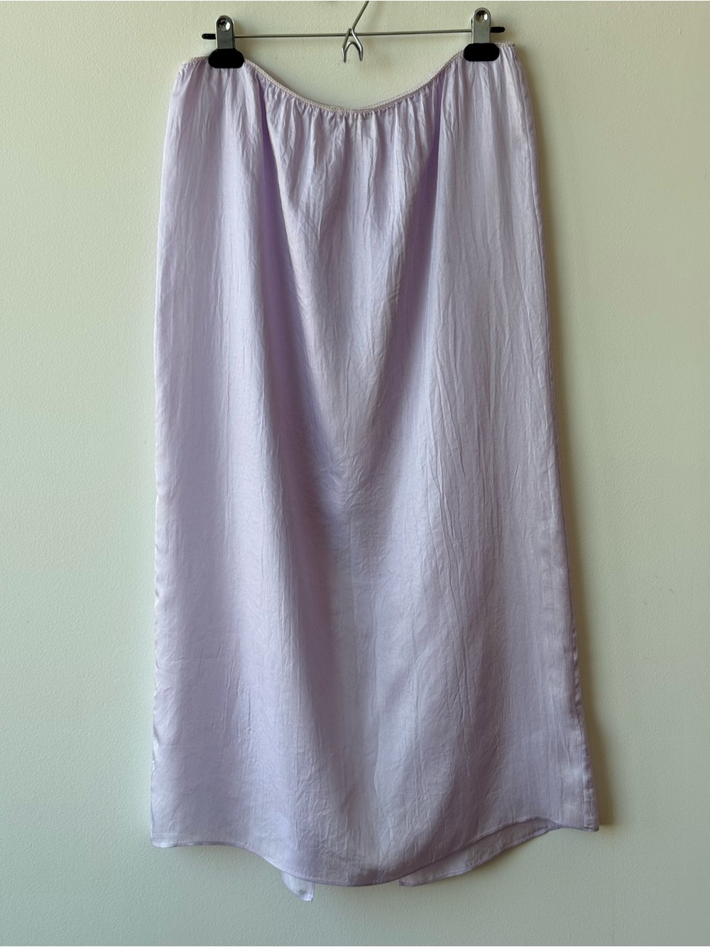Tibi Lavender Drop Waist Slip Midi Skirt